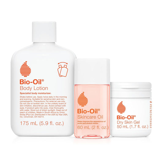 Zermet 1 Bio-Oil Skincare Set for Scars, Stretch Marks, and Dry Skin, 3 Pc Travel Size Kit Includes Skin Care Oil (2 oz), Dry Skin Gel (1.7 oz), and Body Lotion (5.7 oz), Pregnancy and Maternity Stretch Marks
