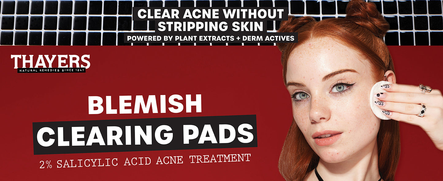 Zermet 1 Thayers Blemish Clearing Acne Pads, Salicylic Acid Acne Treatment for Face, Pore Reducing, Exfoliating, and Soothing Skincare, Witch Hazel Toner Pads, 60 Ct