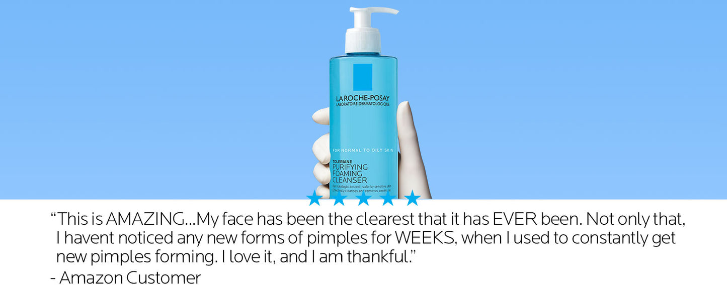 Zermet 1 La Roche-Posay Toleriane Purifying Foaming Facial Cleanser, Oil Free Face Wash for Women & Men with Niacinamide + Ceramides, Pore Cleanser Safe For Sensitive Skin, Won’t Dry Out Skin, Soap Free