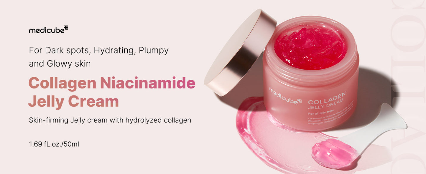 Zermet 1 Medicube Collagen Jelly Cream- Niacinamide & Freeze-Dried Hydrolyzed Collagen - Boosts skin's barrier hydration and gives 24h Glow & Lifted Look - Korean skincare (1.69 Fl Oz (Pack of 1))