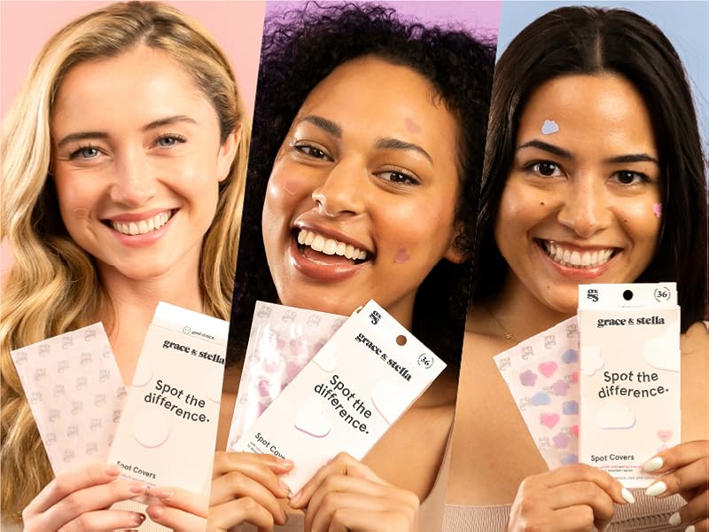 Zermet 1 grace & stella Award Winning Pore Strip - Pimple Patches for Face - Hydrocolloid Acne Patches - Absorbs Zits, Reduces Redness - Cute Patches Dermatologist-Tested, Vegan (Multishape, 36 Count)