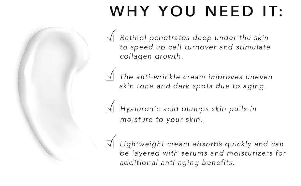 Zermet 1 Eight Saints Retinol Facial Moisturizer Cream, For Firming Face, Neck & Eye Wrinkles and Lines, Deep Hydrating Lotion, Fragrance-Free, 2 Ounces