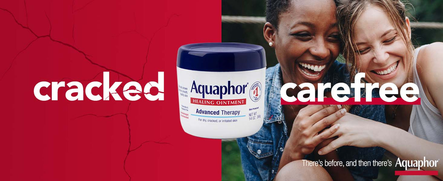 Zermet 1 Aquaphor Healing Ointment Advanced Therapy Skin Protectant Skin Care Set, Body Moisturizer for Dry Skin, Minor Cuts and Burns, Dry Cuticles, Cracked Heels, Hands and Lips, 14 Oz Jar + 1.75 Oz Tube