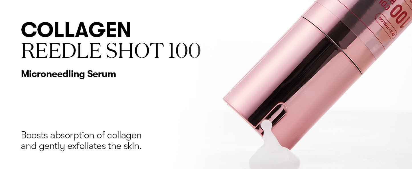 Zermet 1 Zermet 1  Collagen Reedle Shot 100 2-Step Hydrogel Mask(34.5gx4ea), Intensive Firming, Exosome 500Da Collagen, Fine Lines, Overnight Melting Mask, Korean Facial Mask, Pink Collagen