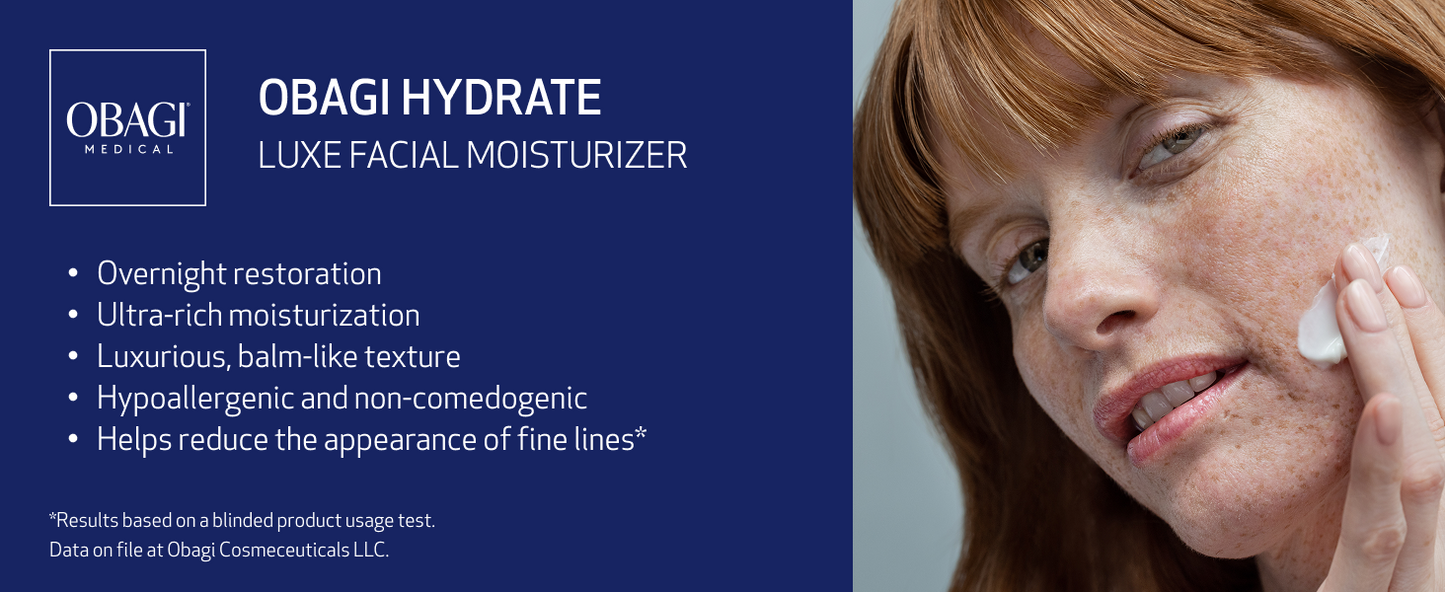 Zermet 1 Obagi Hydrate Luxe Ultra-Rich Moisturizer – Non-Comedogenic with Tara Seed Extract and Biomimetic Peptides – Night Face Cream for Dry, Sensitive, or Aging Skin