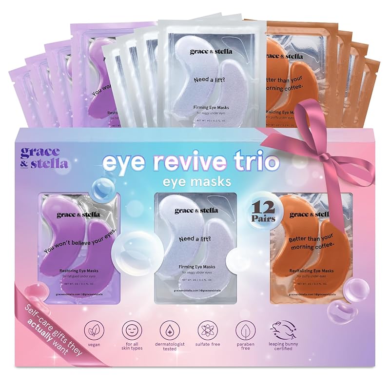 Zermet 1 grace & stella Retinol Under Eye Patches for Puffy Eyes and Dark Circles - Restoring Gel Under Eye Masks with Hyaluronic Acid - Vegan Cruelty-Free Skincare, Birthday Gifts for Women (Purple, 24 Pairs)