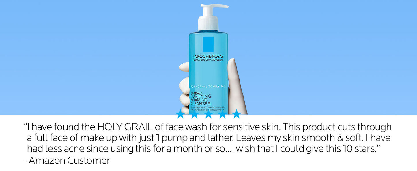 Zermet 1 La Roche-Posay Toleriane Purifying Foaming Facial Cleanser, Oil Free Face Wash for Women & Men with Niacinamide + Ceramides, Pore Cleanser Safe For Sensitive Skin, Won’t Dry Out Skin, Soap Free