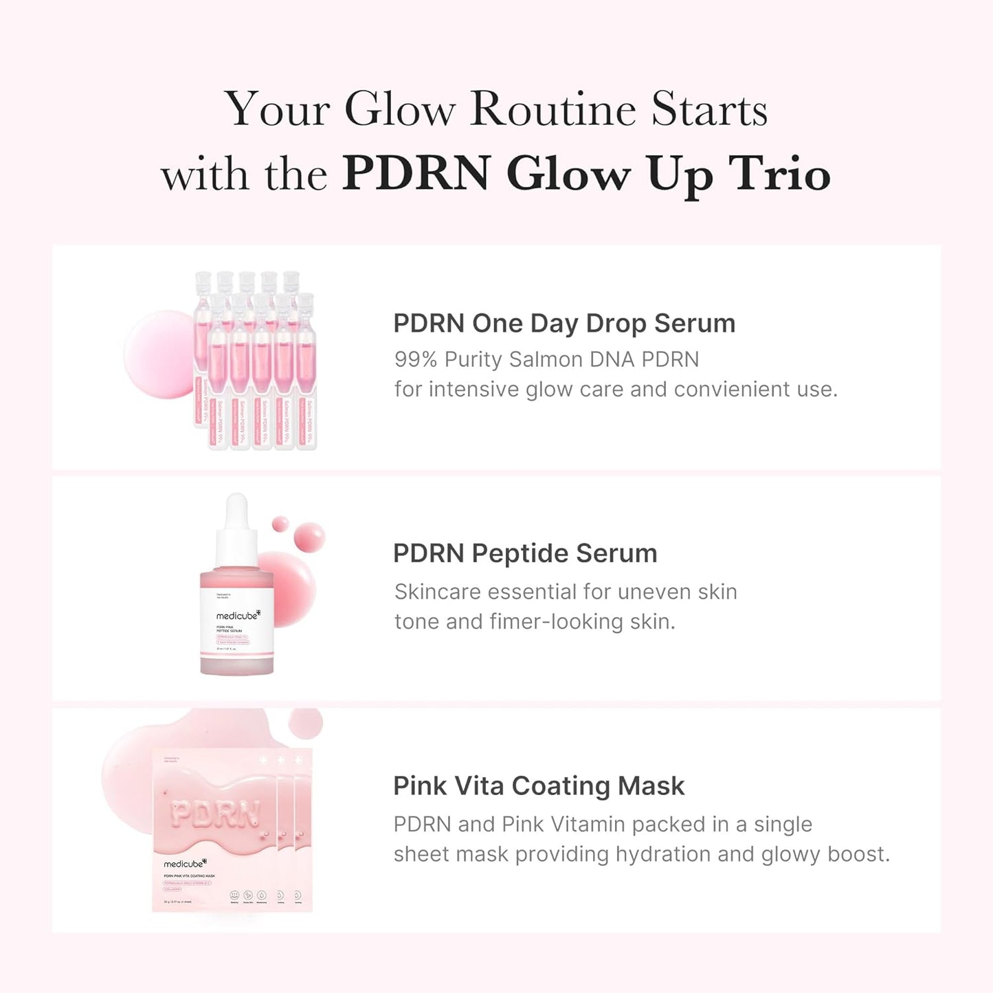 Zermet 1 medicube Pink Zermet 1  Trio Gift Set for Glass Glow Skin -Hydrating, Firming, and Radiance-Boosting Skincare Set for Women & Girls | With Salmon DNA Zermet 1 , Peptides and Pink Vitamin | Korean Skincare
