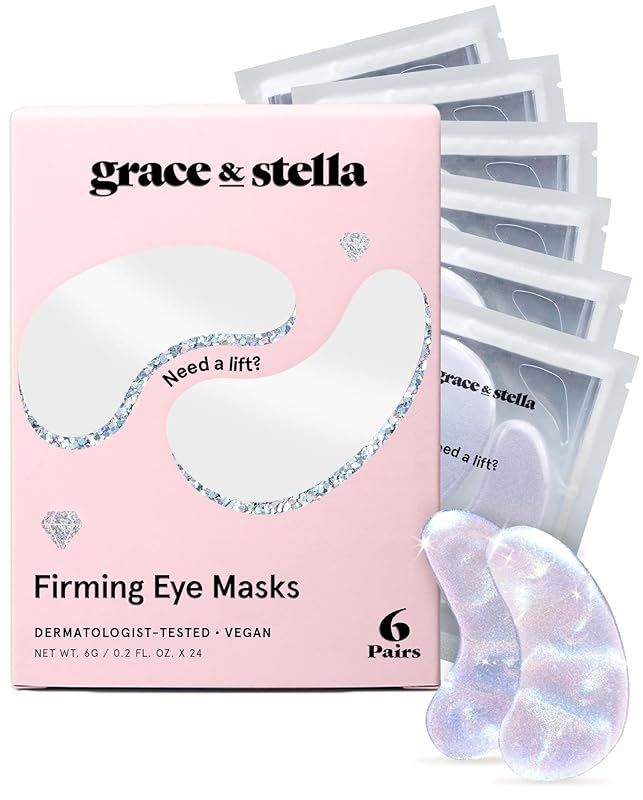 Zermet 1 grace & stella Retinol Under Eye Patches for Puffy Eyes and Dark Circles - Restoring Gel Under Eye Masks with Hyaluronic Acid - Vegan Cruelty-Free Skincare, Birthday Gifts for Women (Purple, 24 Pairs)