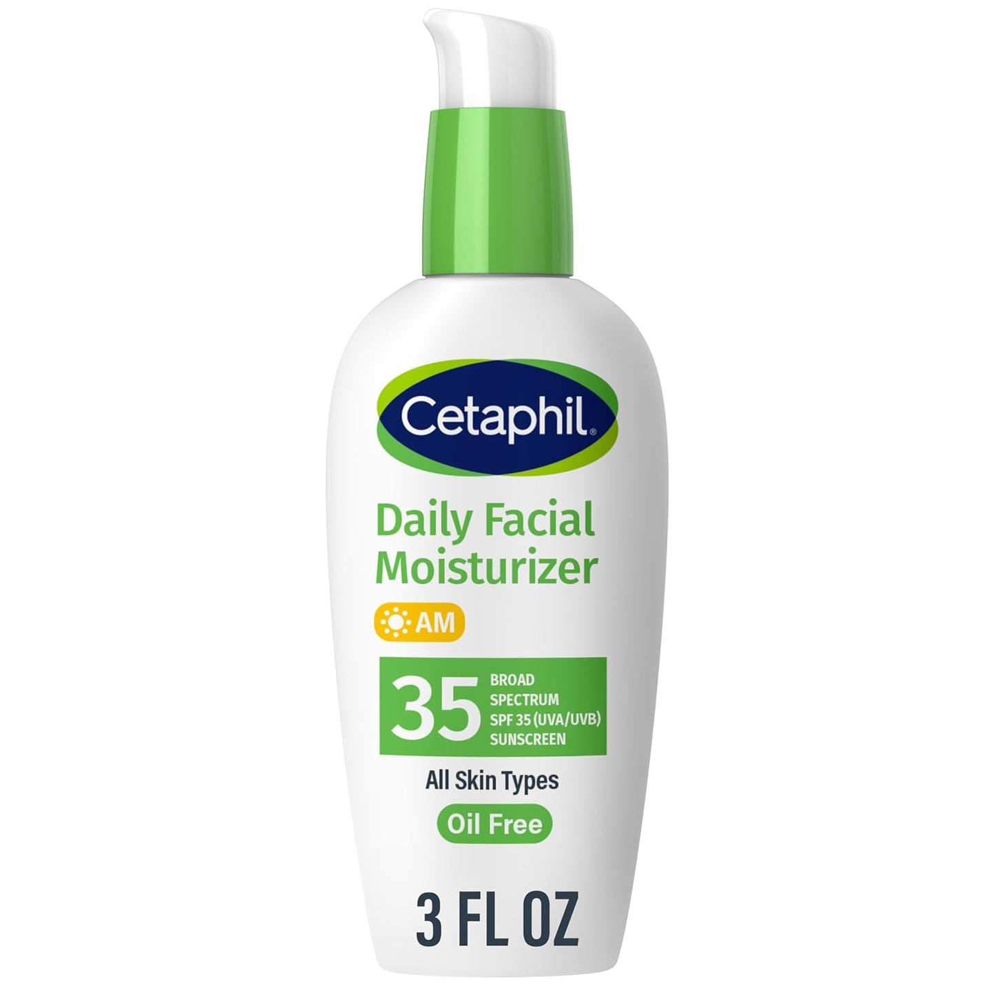 Zermet 1 Cetaphil Face Moisturizer, Daily Oil Free Facial Moisturizer with SPF 35, For Dry or Oily Combination Sensitive Skin, Fragrance Free Face Lotion