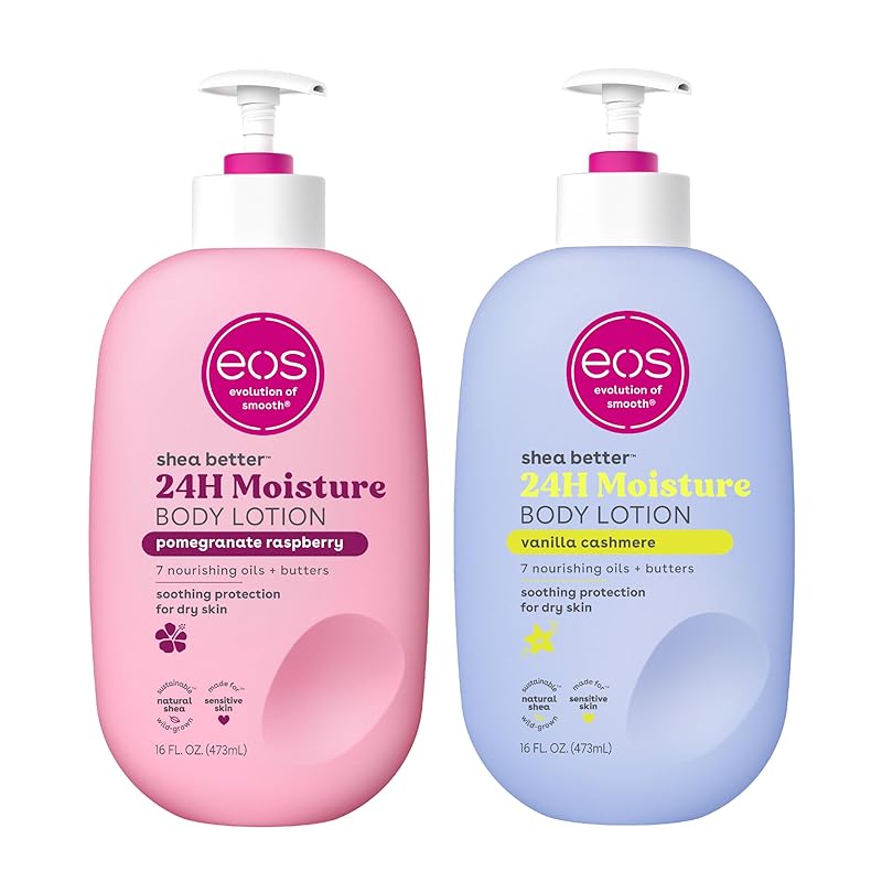 Zermet 1 eos Shea Better Body Lotion Vanilla Cashmere, 24-Hour Moisture Skin Care, Lightweight & Non-Greasy, Natural Shea, Vegan, Vanilla Body Lotion, 16 fl oz