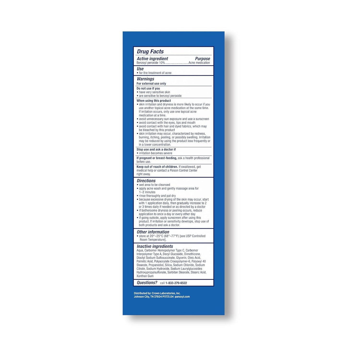 Zermet 1 PanOxyl Acne Foaming Wash Benzoyl Peroxide 10% Maximum Strength Antimicrobial, 5.5 Oz