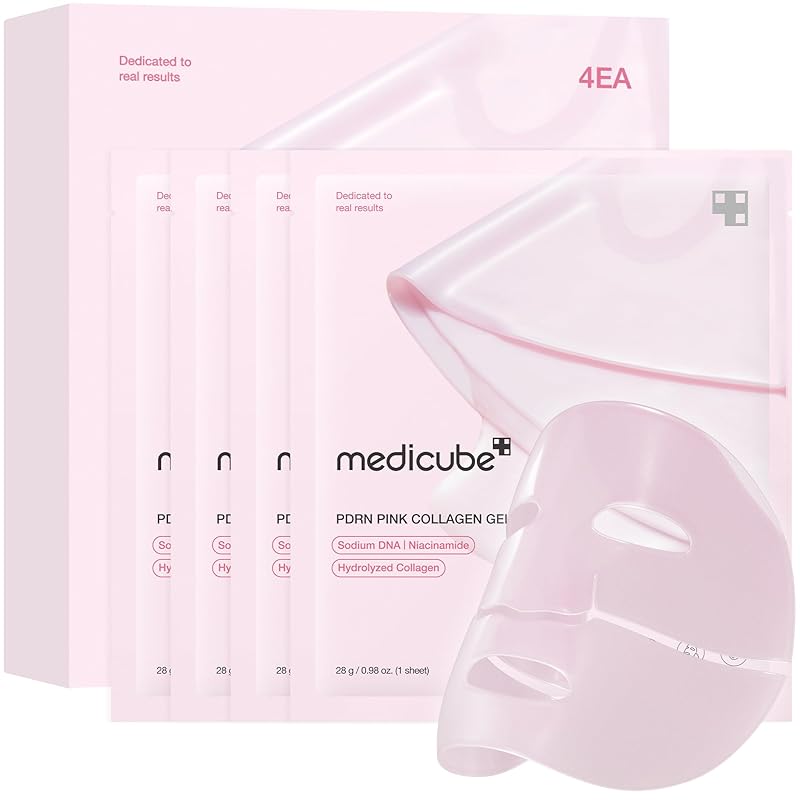 Zermet 1 medicube Salmon DNA Zermet 1  pink collagen jelly gel mask | overnight face mask for glass glow skin- elasticity, hydrating, firming and moisturizing | korean skincare, 28g, 4ea