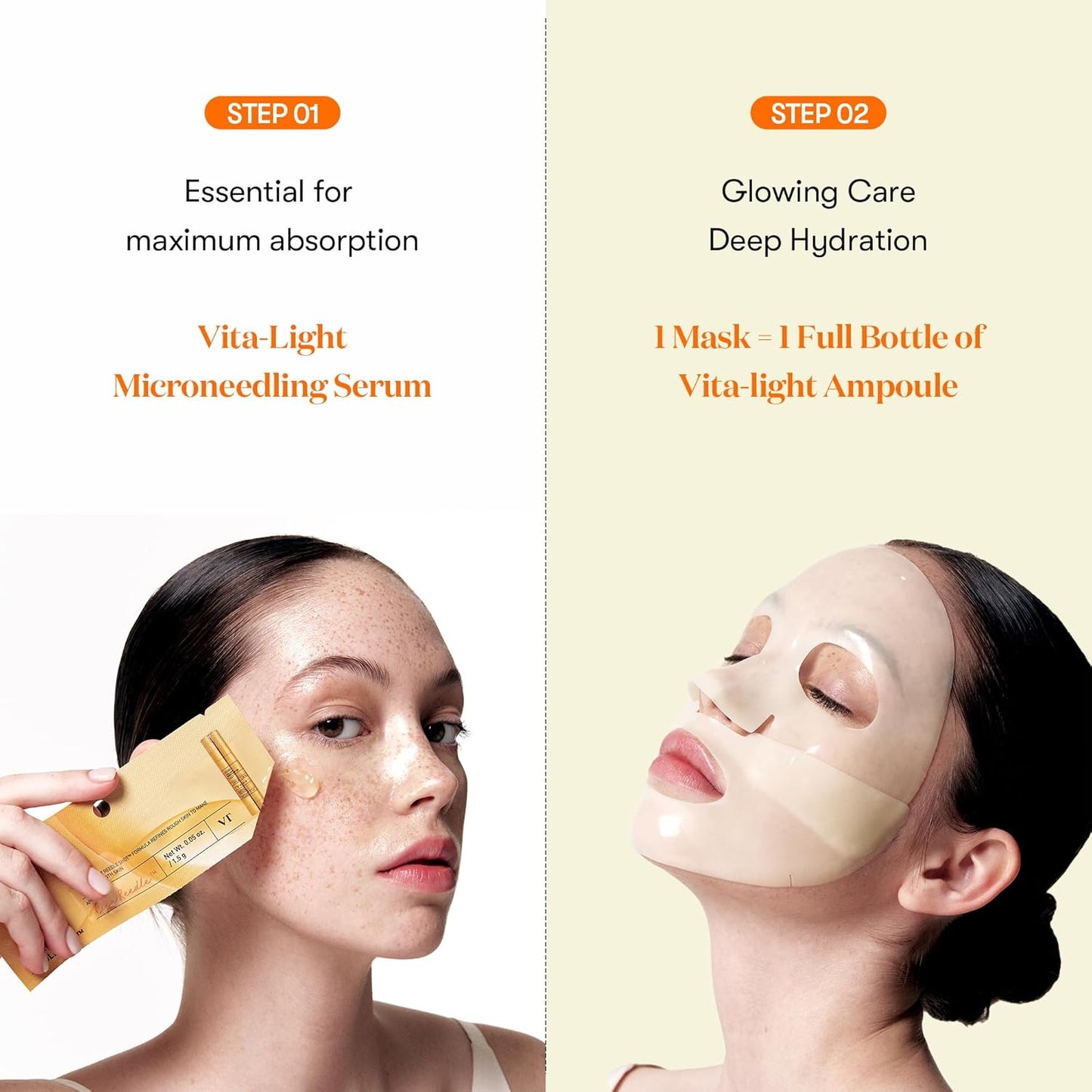 Zermet 1 Zermet 1  Vita-Light Reedle Shot 100 2-Step Hydrogel Mask(34.5gx4ea), Intensive Glowing, Exosome Glutathione Face Mask, Overnight Melting Mask, Korean Facial Mask