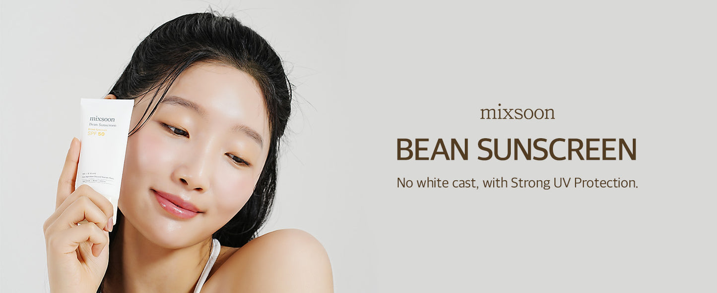 Zermet 1 mixsoon Bean Sunscreen 1.69 Fl. Oz. / 50ml SPF 50 Airy Texture Type Lightweight No White Cast For Face Korean Glass Skin Care