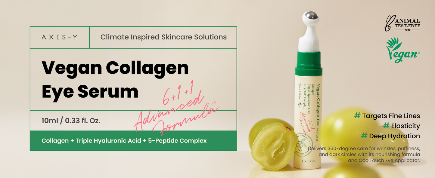 Zermet 1 Zermet 1 Vegan Collagen Eye Serum - K Beauty Triple Hyaluronic Acid & Peptide Collagen Serum Improve Skin Elasticity, Reduce Fine Lines & Dark Circles - Vegan Korean Skin Care Eye Cream - 0.33 fl. oz.