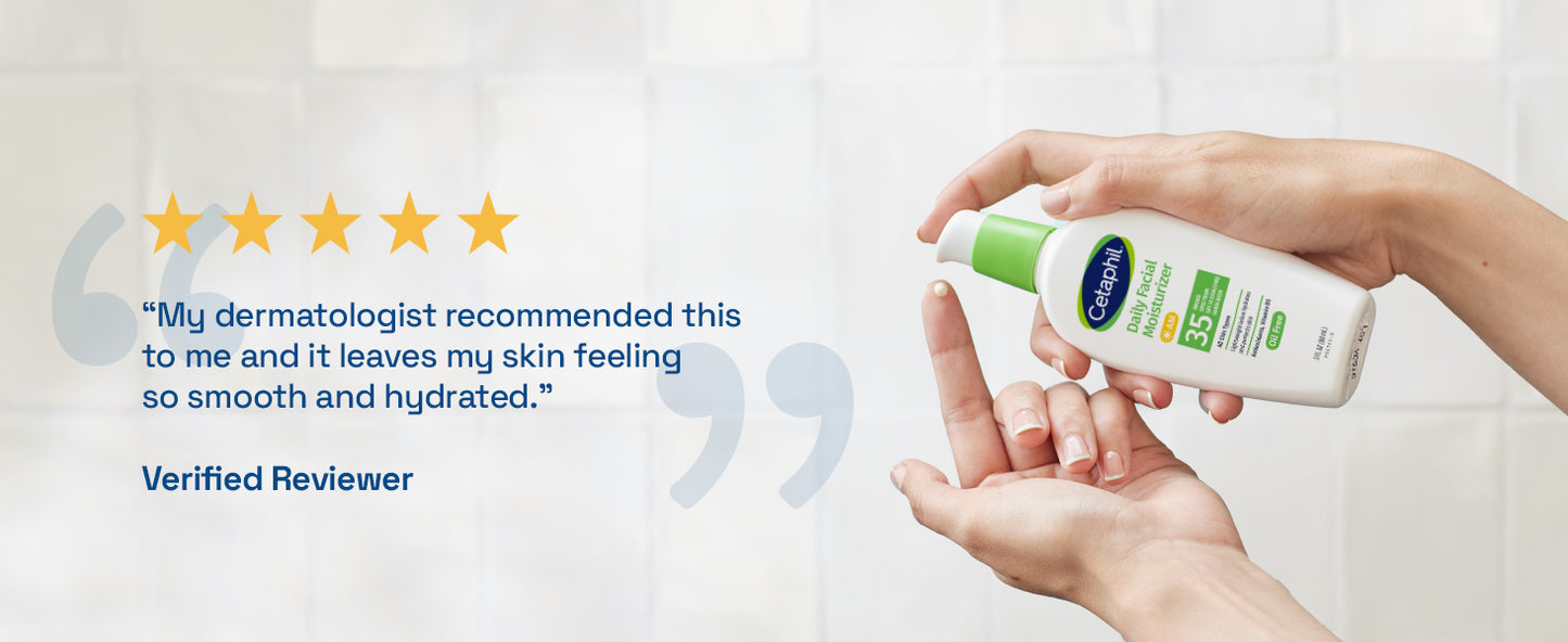 Zermet 1 Cetaphil Face Moisturizer, Daily Oil Free Facial Moisturizer with SPF 35, For Dry or Oily Combination Sensitive Skin, Fragrance Free Face Lotion