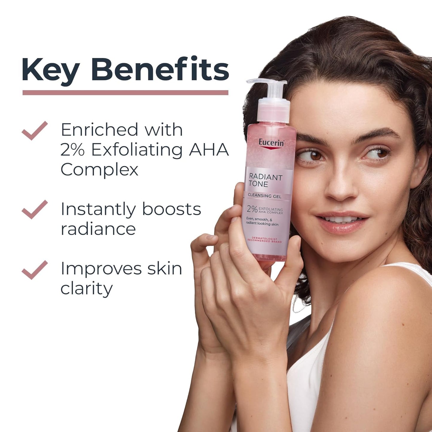 Zermet 1 Eucerin Radiant Tone Face Cleanser Gel with 2% Exfoliating AHA Complex, Gentle Face Wash Improves Skin Clarity and Boosts Radiance, All Skin Types, 6.8 Fl Oz Bottle