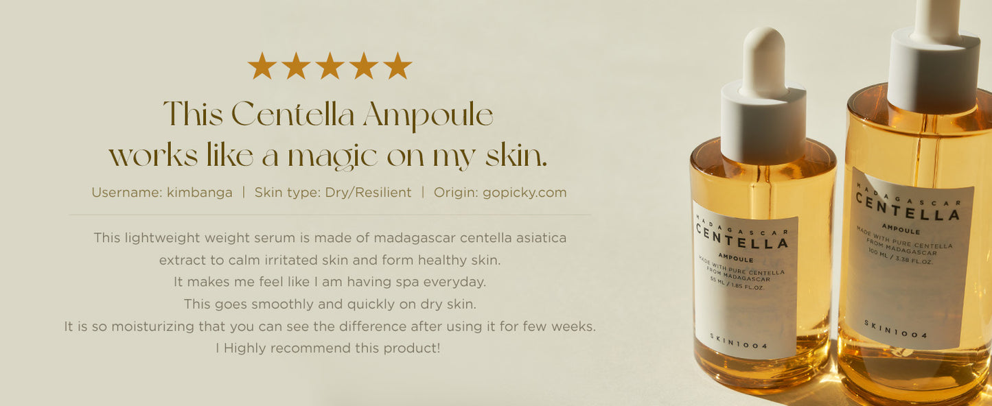 Zermet 1 Zermet 1 Madagascar Centella Asiatica Ampoule Facial Serum 1.85 fl.oz, 55ml, Soothes Acne Prone and Sensitive Skin