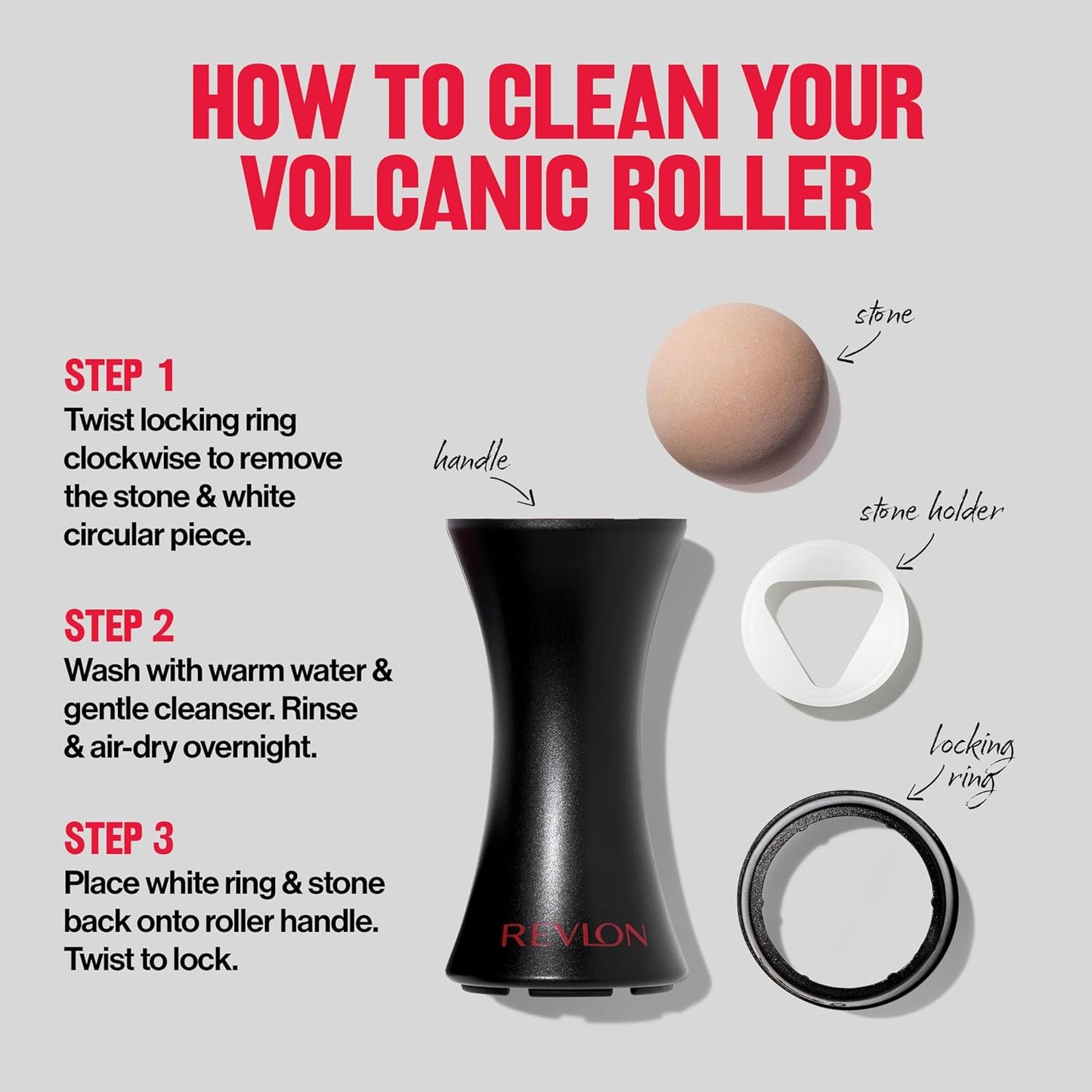 Zermet 1 Revlon Face Roller, Oily Skin Control for Makeup, Oil Absorbing, Volcanic Reusable Facial Skincare Tool for At-Home or On-the-Go Mini Massage, 1 Count