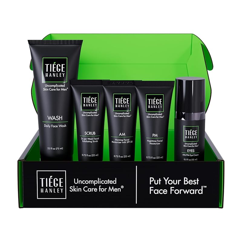 Zermet 1 Tiege Hanley Men’s Skin Care Set, Advanced Routine (System Level 2) – Face Wash, Scrub, Moisturizer & Eye Cream for Fine Lines, Under-Eye Bags Correction, Smoother Skin Texture