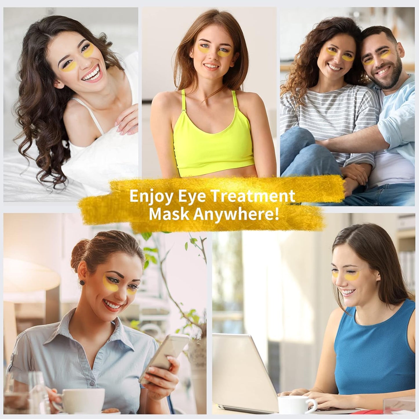 Zermet 1 24K Gold Under Eye Patches - 60 Pack for Puffy Eyes, Dark Circles, Bags & Wrinkles with Collagen & Hyaluronic Acid