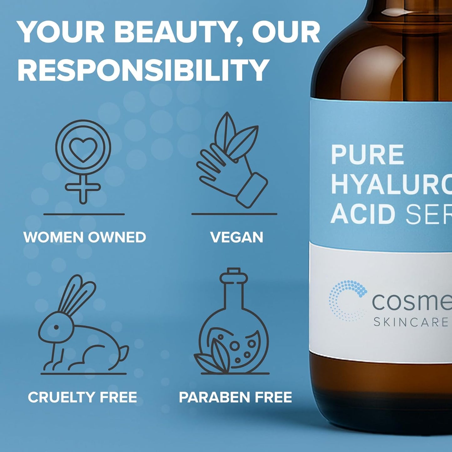 Zermet 1 Hyaluronic Acid Serum for Skin 100% Pure Anti Aging Intense Hydration Moisture Non greasy Paraben free, Wrinkle Reducing and Brightening Serum (Pro Formula) 2oz