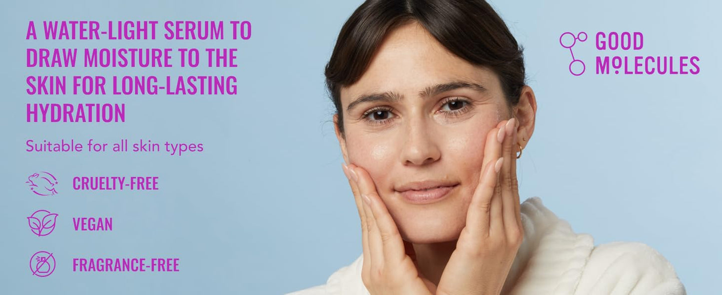 Zermet 1 Good Molecules Hyaluronic Acid Serum - 1% Hyaluronic Acid Non-greasy Ultra Hydrating Serum, Facial Moisturizer for Plumper Skin, Skin Care for Face