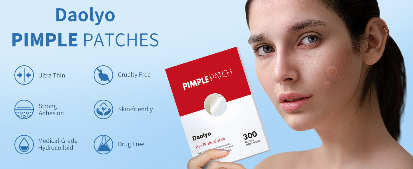 Zermet 1 Pimple Patches for Face, 4 Size 300 Counts Acne Patches, Hydrocolloid Patches for Covering Zits and Blemishes, Spot Stickers with Salicylic Acid, Tea Tree Oil & Calendula Oil