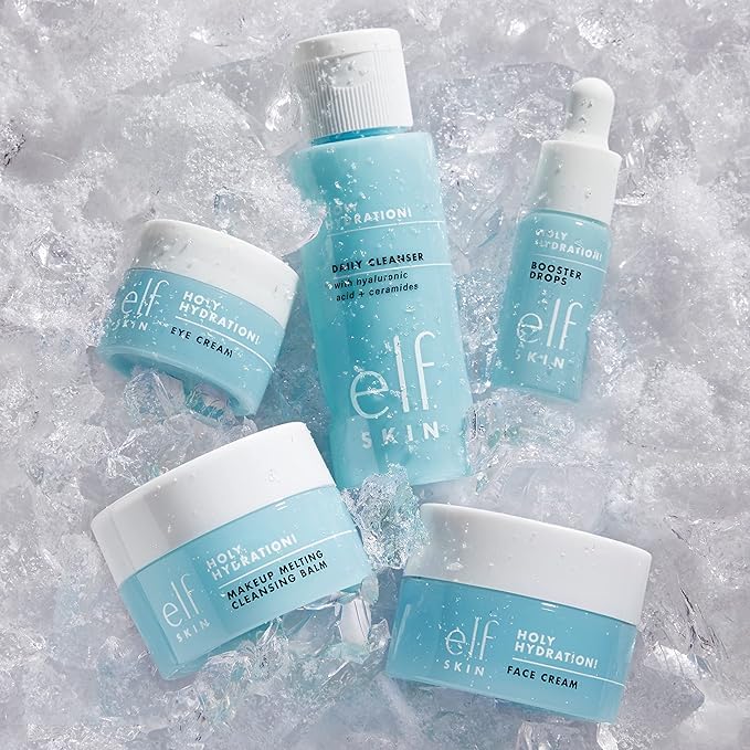 Zermet 1 e.l.f. SKIN Holy Hydration! Hydrated Ever After Skincare Mini Kit, Cleanser, Makeup Remover, Moisturiser & Eye Cream For Hydrating Skin, Airplane-Friendly Sizes
