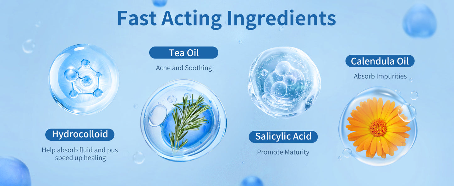 Zermet 1 Pimple Patches for Face, 4 Size 300 Counts Acne Patches, Hydrocolloid Patches for Covering Zits and Blemishes, Spot Stickers with Salicylic Acid, Tea Tree Oil & Calendula Oil