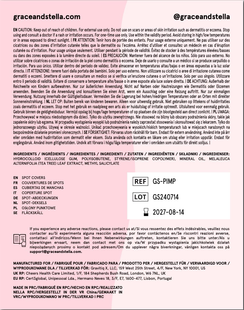 Zermet 1 grace & stella Award Winning Pore Strip - Pimple Patches for Face - Hydrocolloid Acne Patches - Absorbs Zits, Reduces Redness - Cute Patches Dermatologist-Tested, Vegan (Multishape, 36 Count)