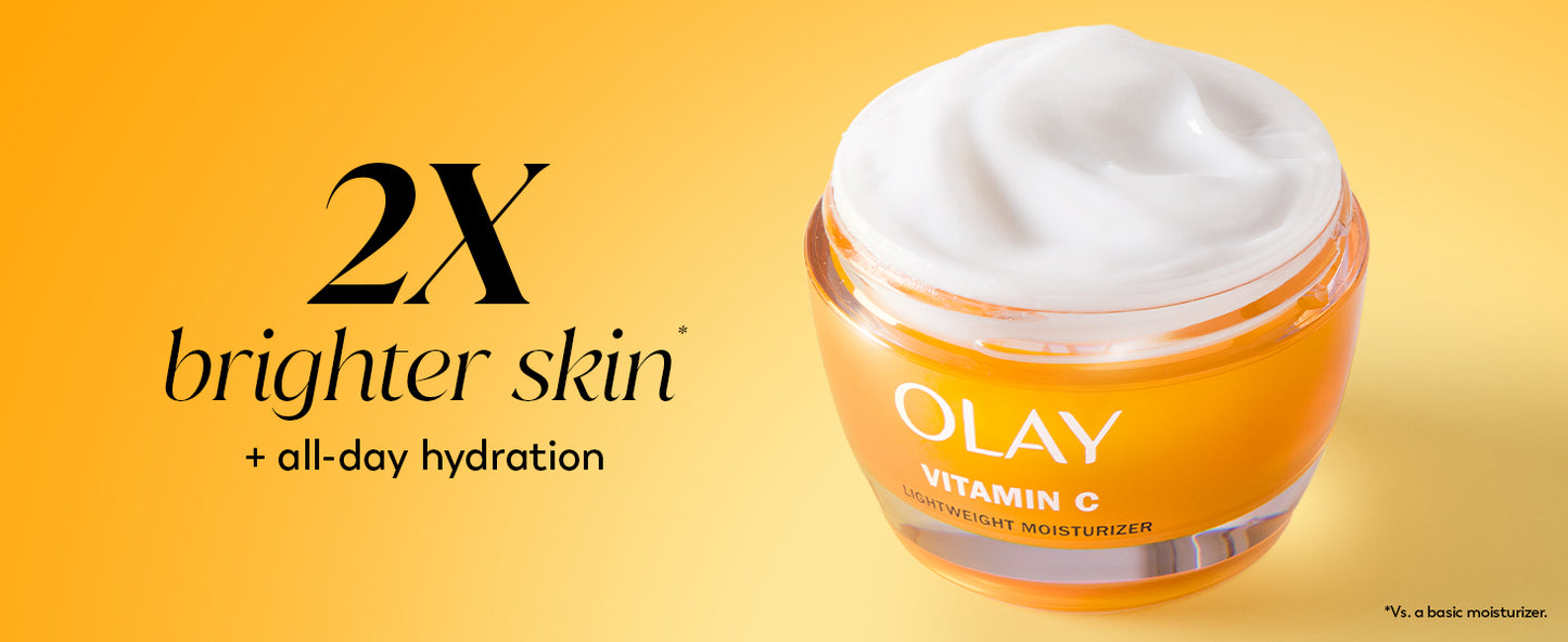 Zermet 1 Olay Vitamin C Face Moisturizer, Brightening Cream for Women, Instant Hydration, Evens Tone, Dark Spot & Hyperpigmentation Reduction, Glowing Skin Care - Niaciniamide, Lactic Acid, 1.7 Oz