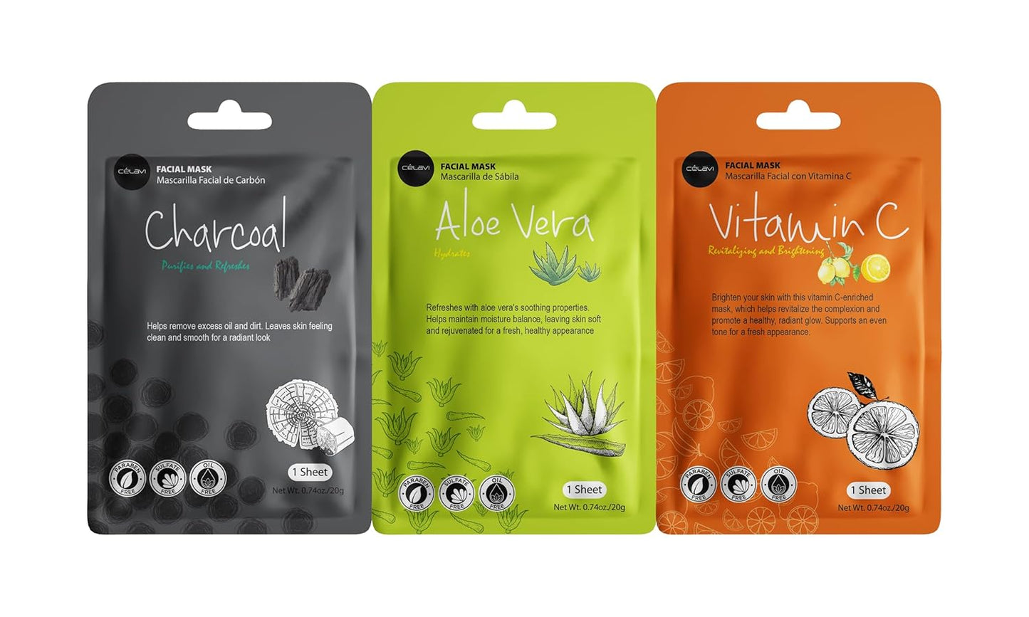 Zermet 1 Zermet 1 Facial Sheet Face Mask Variety Set Classic Authentic Korean Moisturizing Skincare (12-Packs)