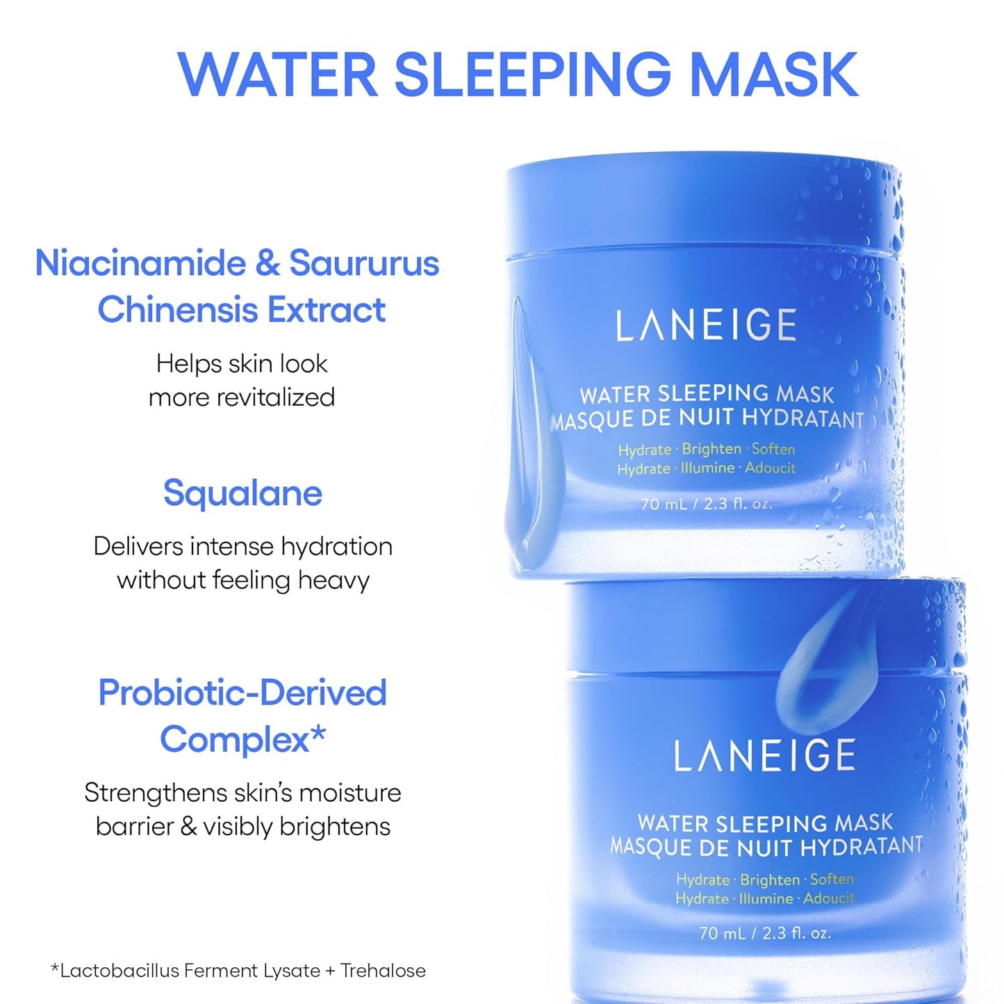Zermet 1 Zermet 1  Water Sleeping Mask: Hydrating Korean Overnight Mask with Squalane & Probiotic-Derived Complex, for Bright, Glowing Skin & Barrier Support