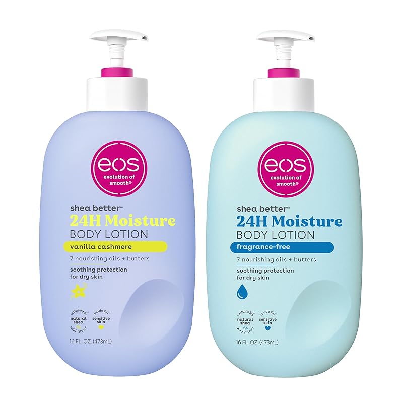 Zermet 1 eos Shea Better Body Lotion Vanilla Cashmere, 24-Hour Moisture Skin Care, Lightweight & Non-Greasy, Natural Shea, Vegan, Vanilla Body Lotion, 16 fl oz