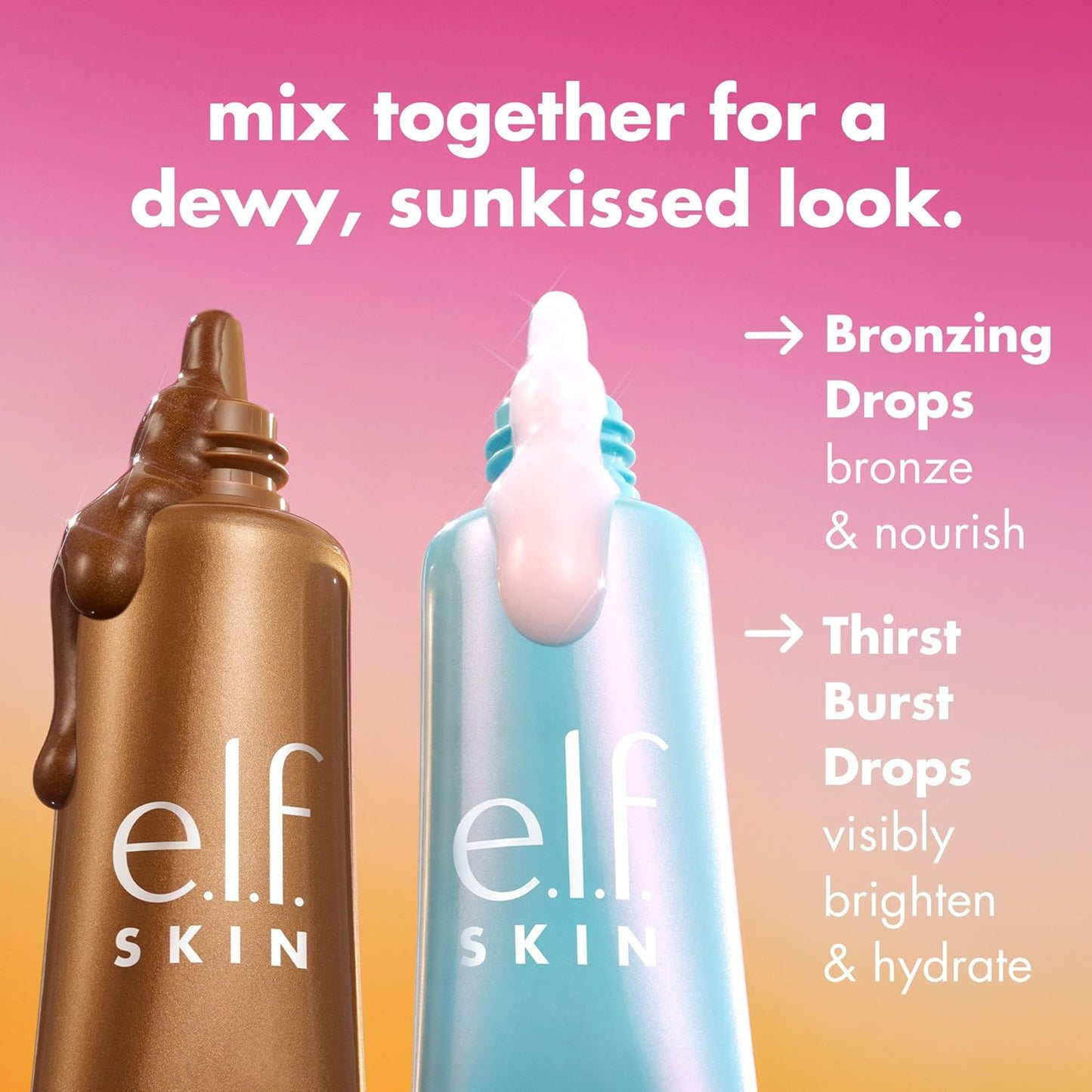 Zermet 1 e.l.f. SKIN The Hottest Drops Duo, Holy Hydration! Thirst Burst & Bronzing Skincare Set, For A Dewy, Sun-Kissed Look, Vegan & Cruelty-Free