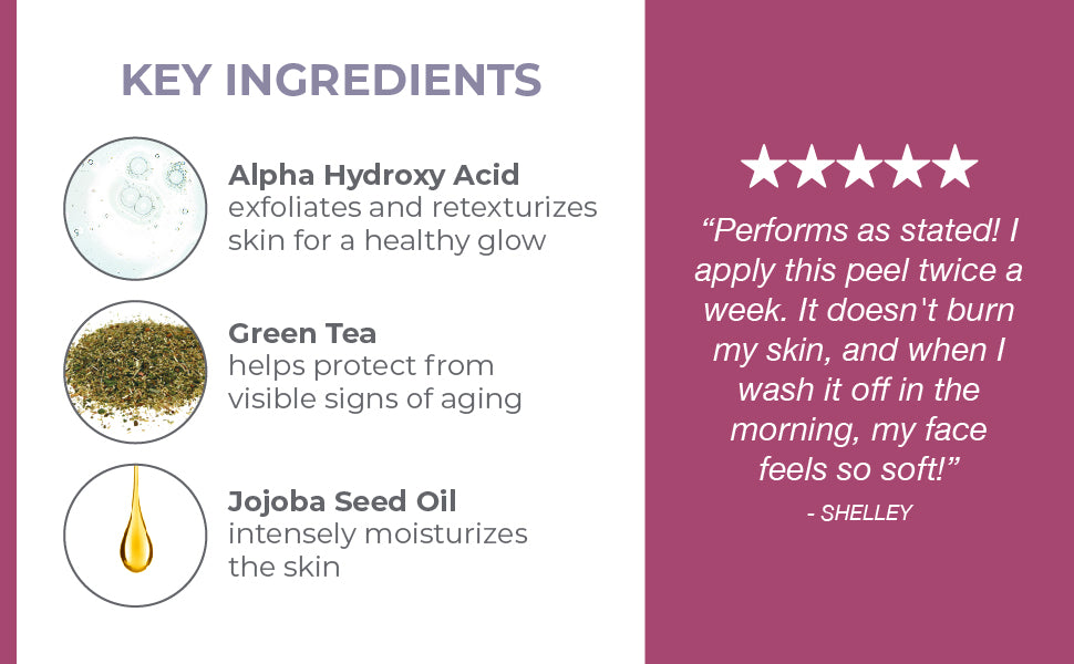 Zermet 1 DERMA E Essentials Overnight Peel – Vegan, Gluten-Free Nourishing Facial Exfoliant with Alpha Hydroxy Acid and Lactic Acid, 2 fl oz