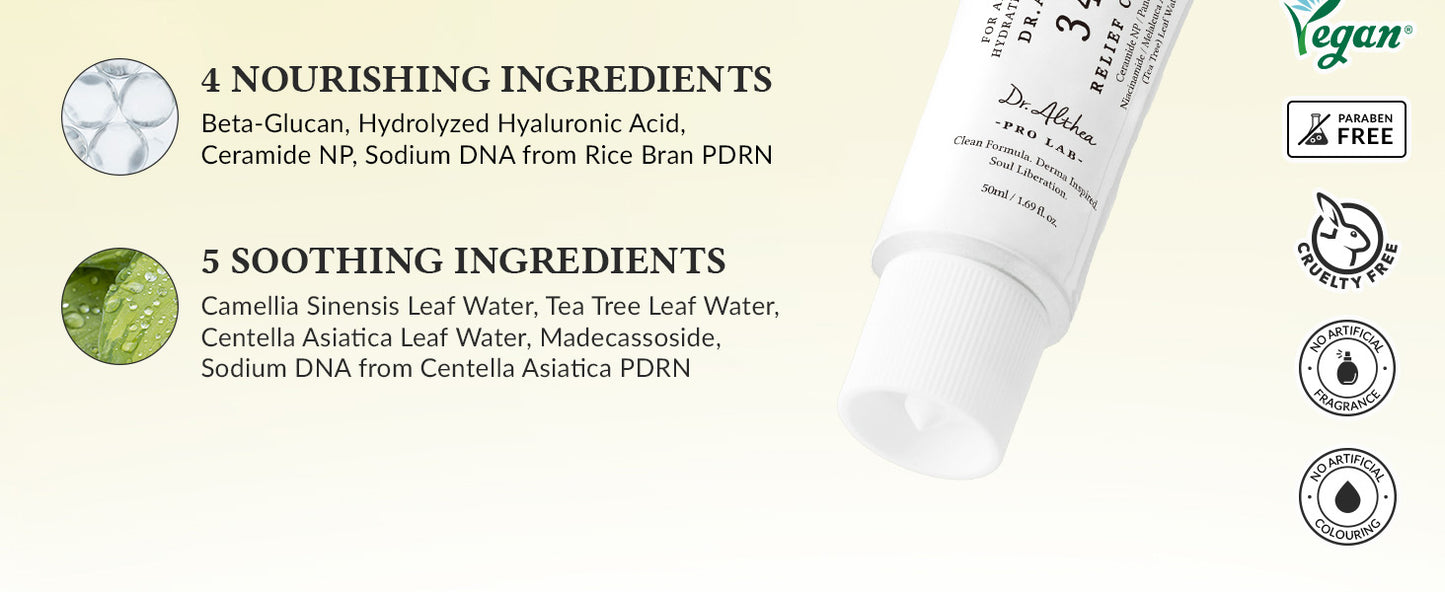 Zermet 1 Dr.Althea 345 Relief Cream, Daily Face Moisturizer, Blemish Relief Care, Soothing Recovery & Moisture, Korean Vegan Skin Care for All Skin Types, 1.69 Fl Oz (Pack of 1)