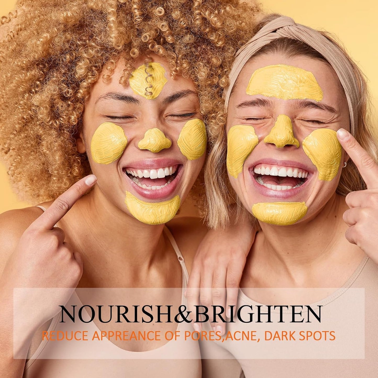 Zermet 1 Vitamin C Face Mask with Kaolin Clay and Turmeric for Dark Spots, Dull Skin, Skincare Facial Mask for Controlling Oil and Refining Pores 5.29 Oz