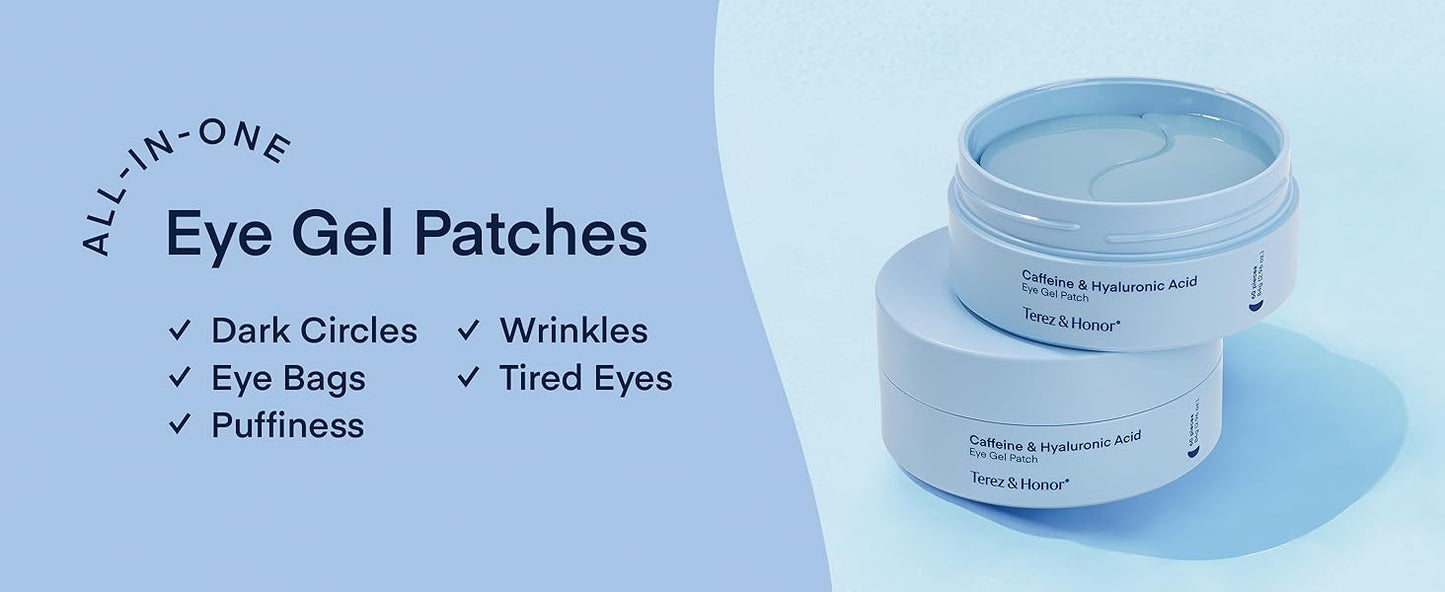Zermet 1Zermet 1 Under Eye Patches for Dark Circles - 60 Korean Hydrogel Masks for Puffiness, Bags with Caffeine, Hyaluronic Acid, Niacinamide - Undereye Brightening, Hydrating, Anti-Wrinkle & Cooling